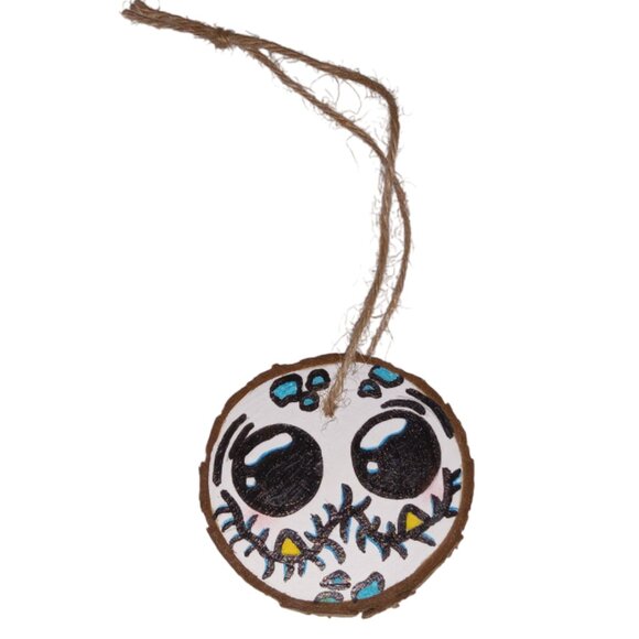 🎯 Cute Handmade, Hand Painted Small Wooden Disc, Hanging Ornament - Picture 1 of 10